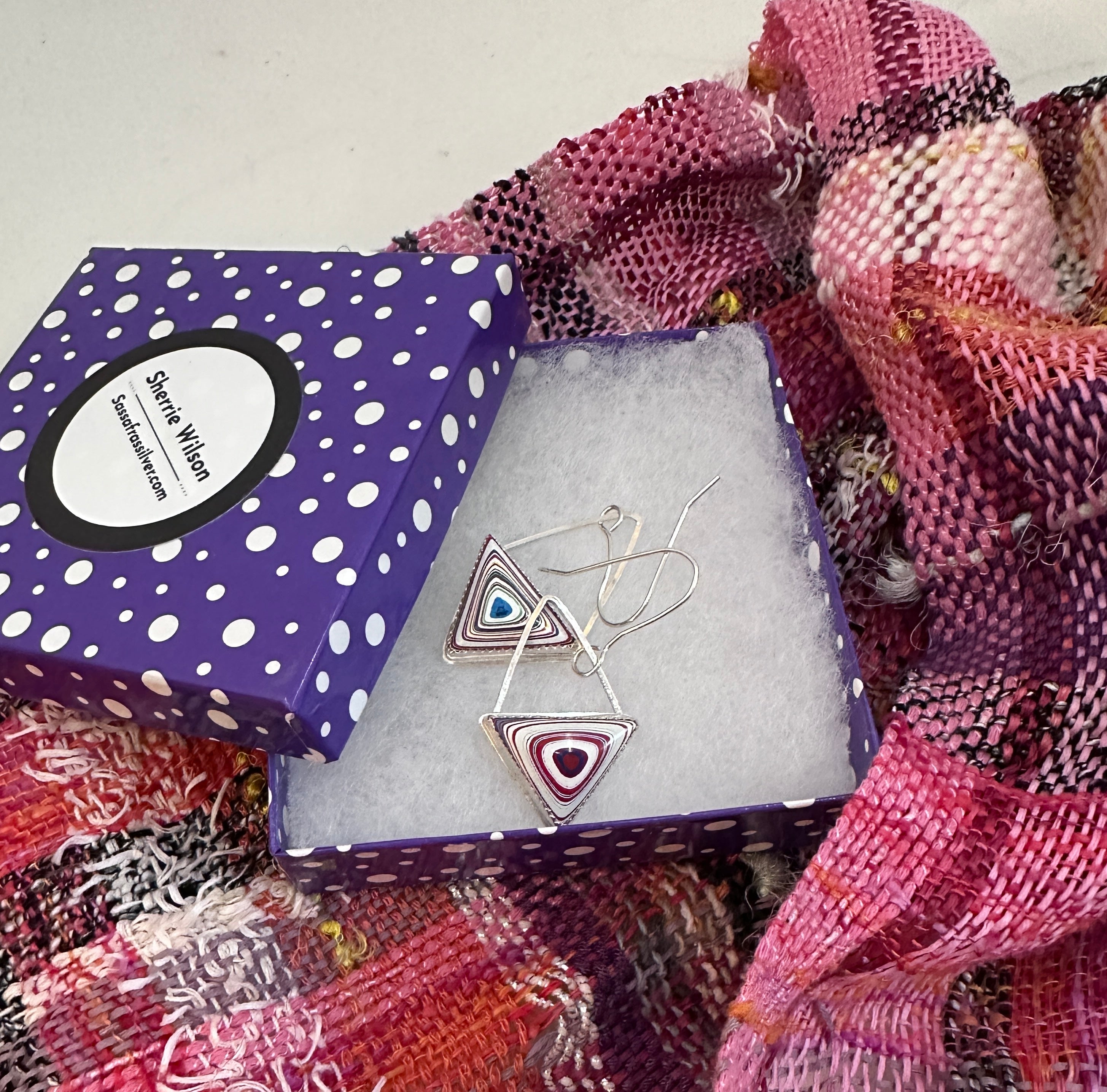 Fordite earrings – Sassafras Silver