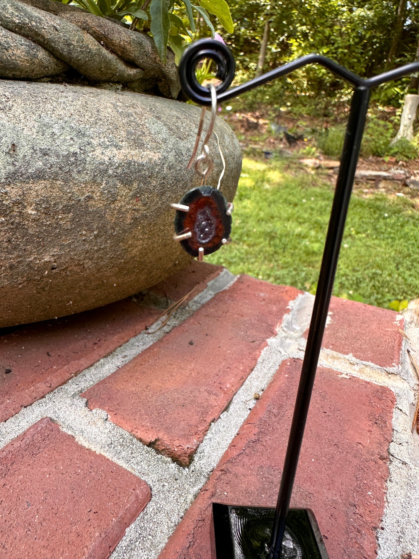 Red Tabasco Geode Earrings