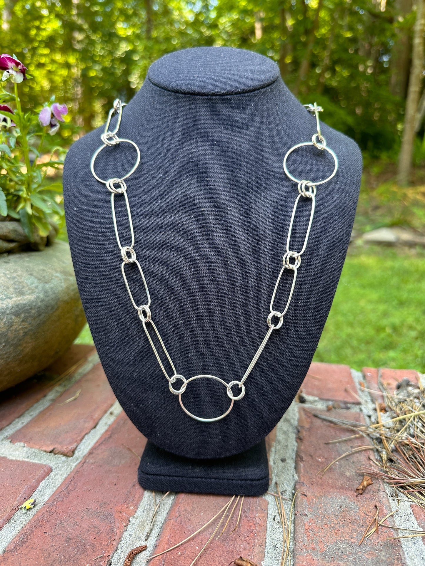 Sterling Mixed Link Necklace