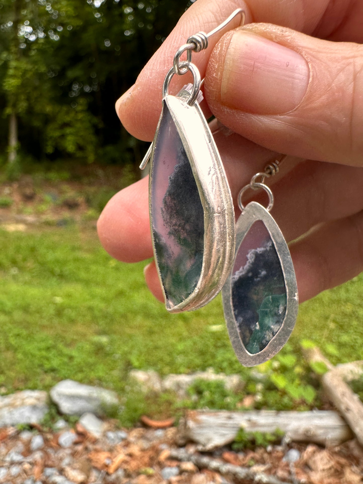 Moss agate Earrings