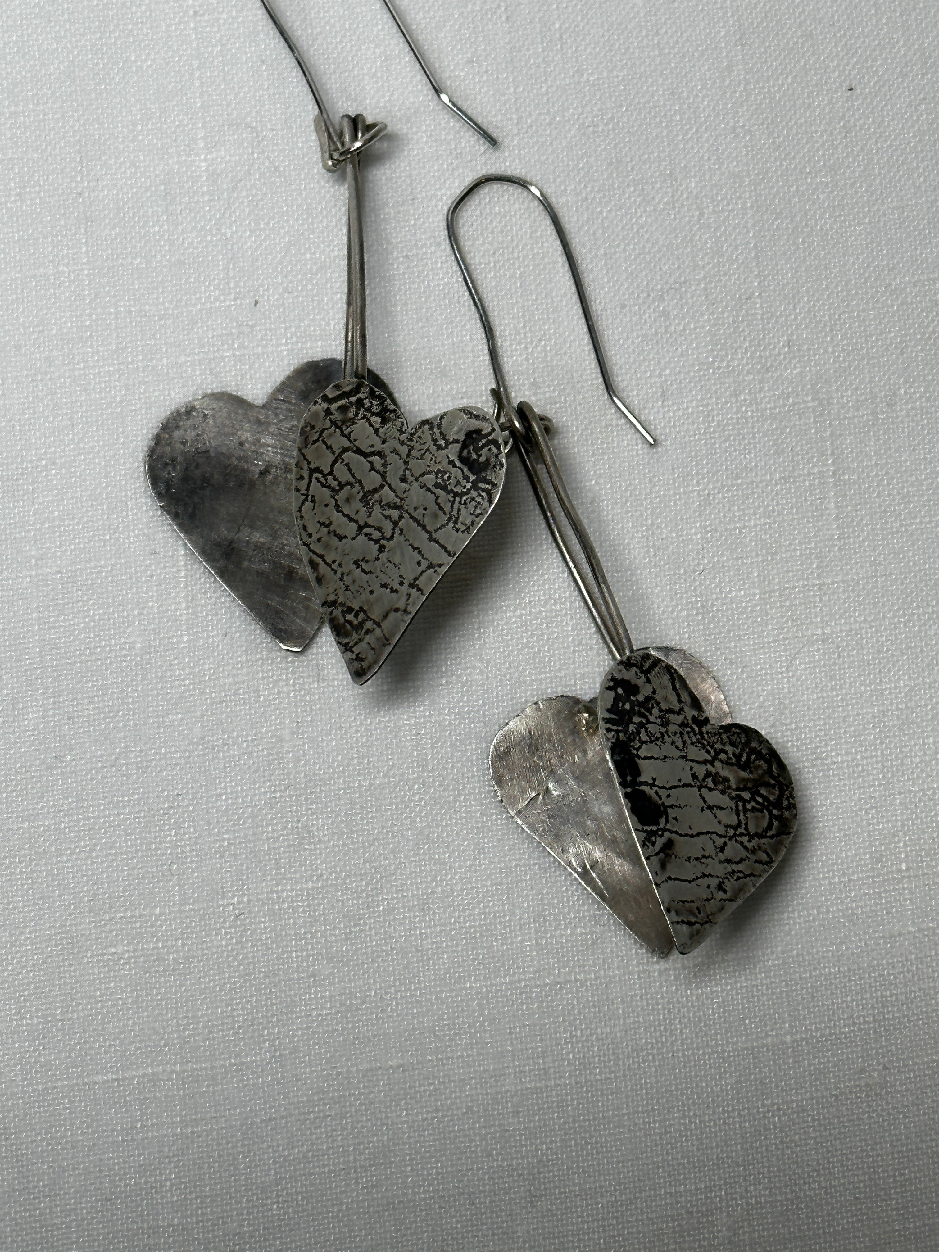 Double hearts earrings – Sassafras Silver